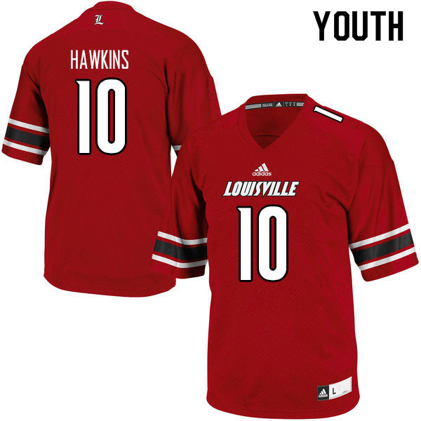Youth #10 Javian Hawkins Louisville Cardinals College Football Jerseys Sale-Red